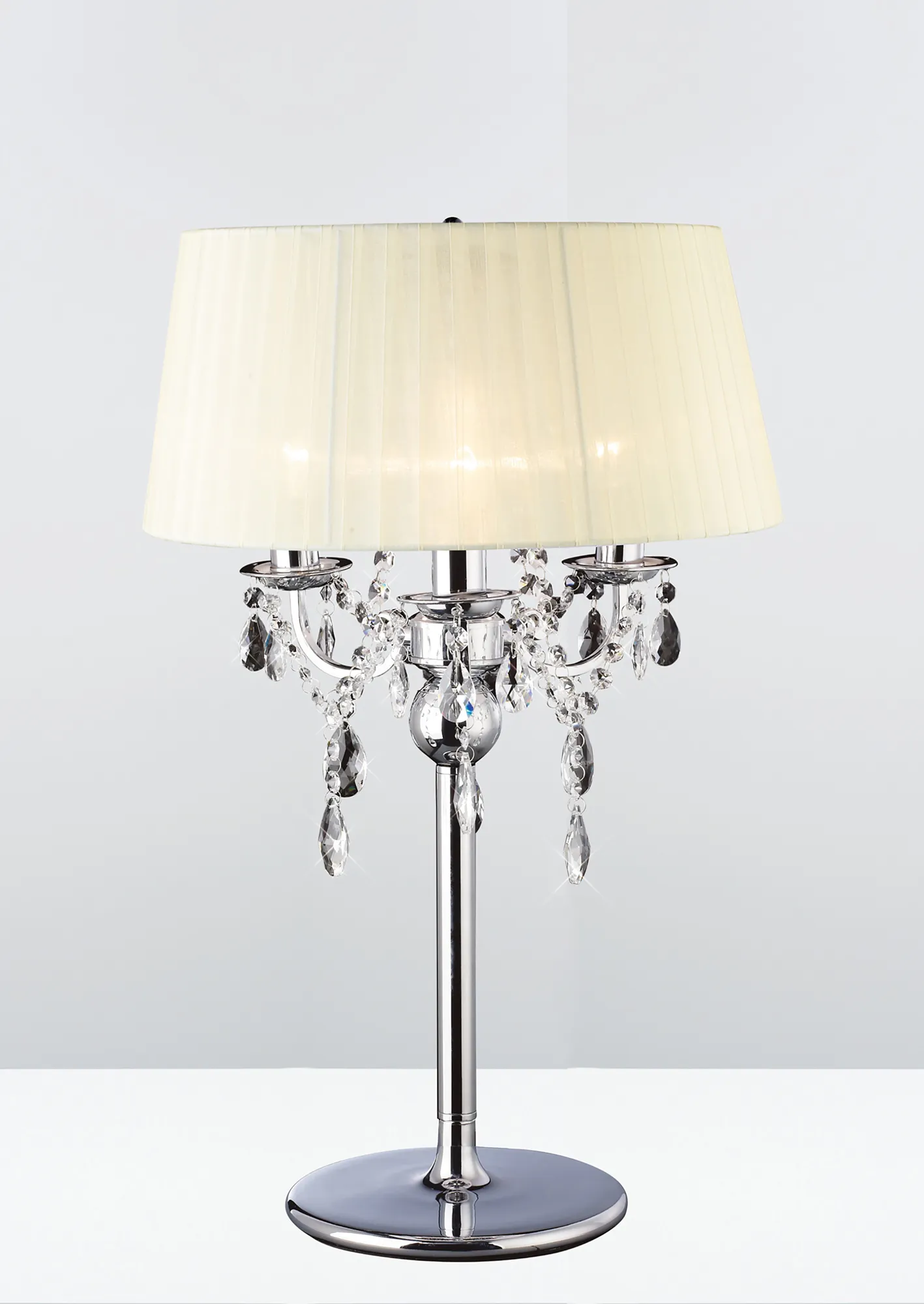IL30062/CR  Olivia Crystal 61cm 3 Light Table Lamp